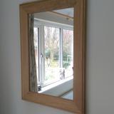 Bead edge oak bedroom mirror