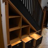 Oak and painted contemporary under stairs storage 4